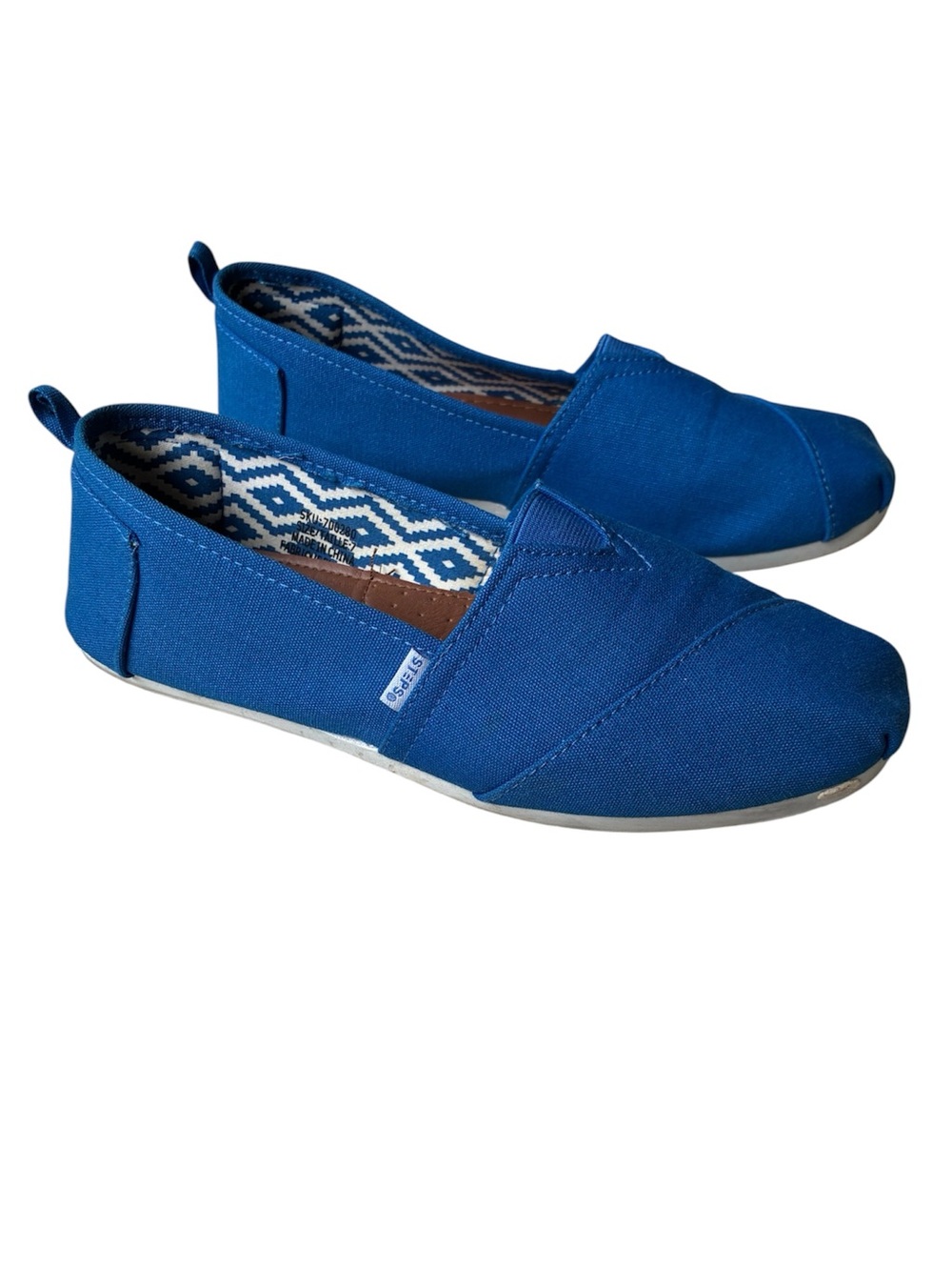 STEPS Women's Blue Canvas Slip-On Shoes Size 7